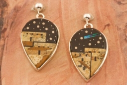 Calvin Begay Starry Night in the Pueblo Earrings